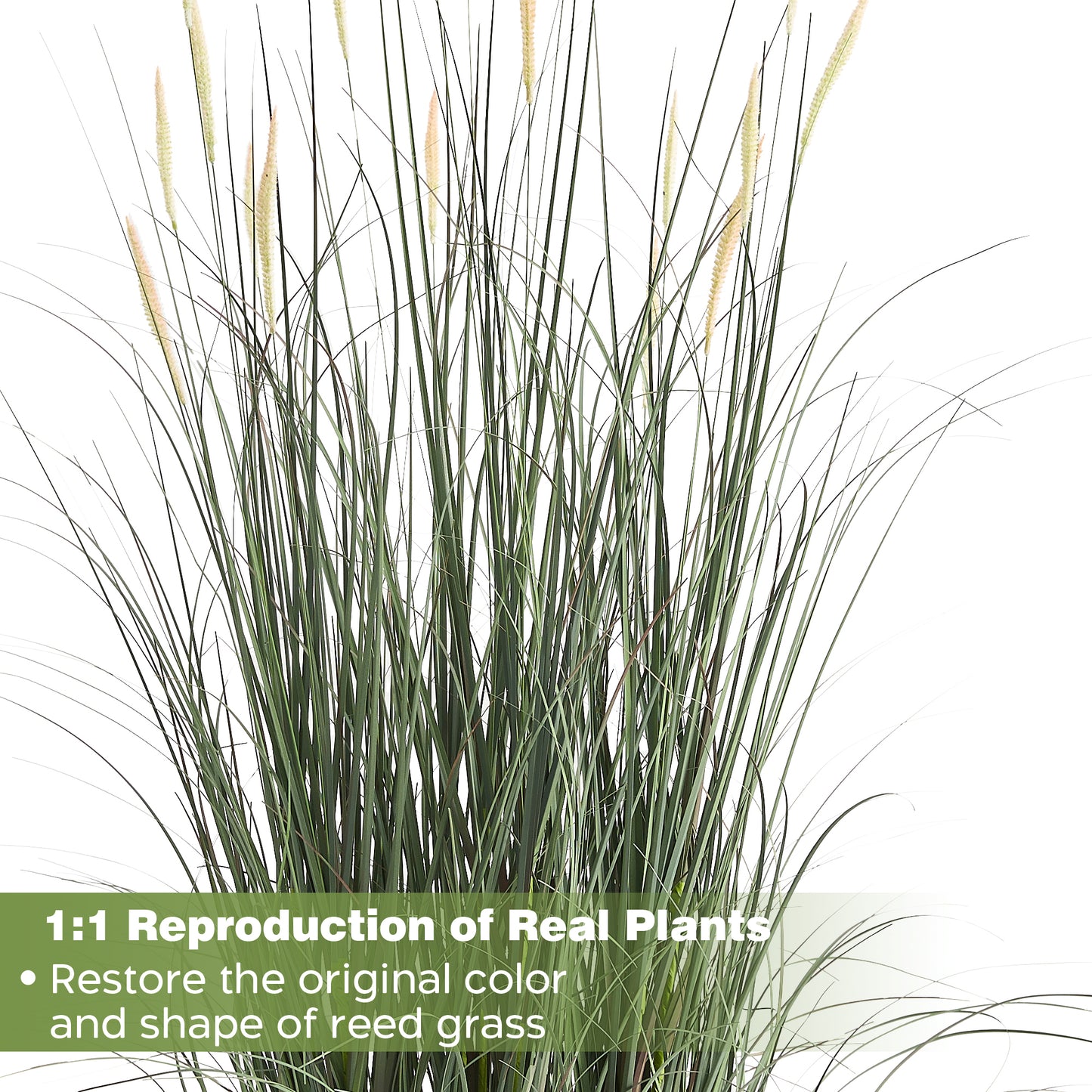 FloraFairy Faux 4ft 2-Pack Horsetail Reed Grass with Pink Spikes, 48in Tall Potted Fake Grass, Set of 2