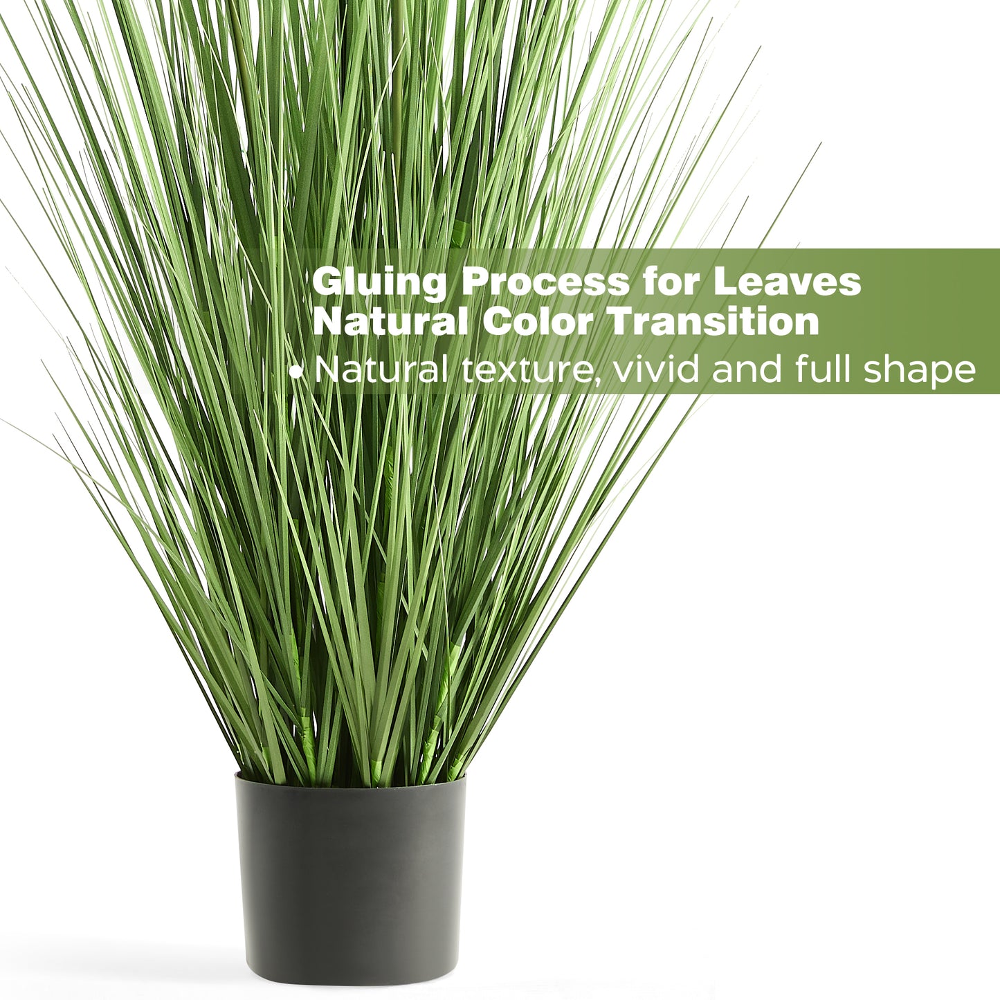 FloraFairy 4ft Faux Horsetail Reed Grass with White Cockscomb Flower, Set of 2, 48in Tall Indoor Outdoor Green Onions Fake Plants in Pot