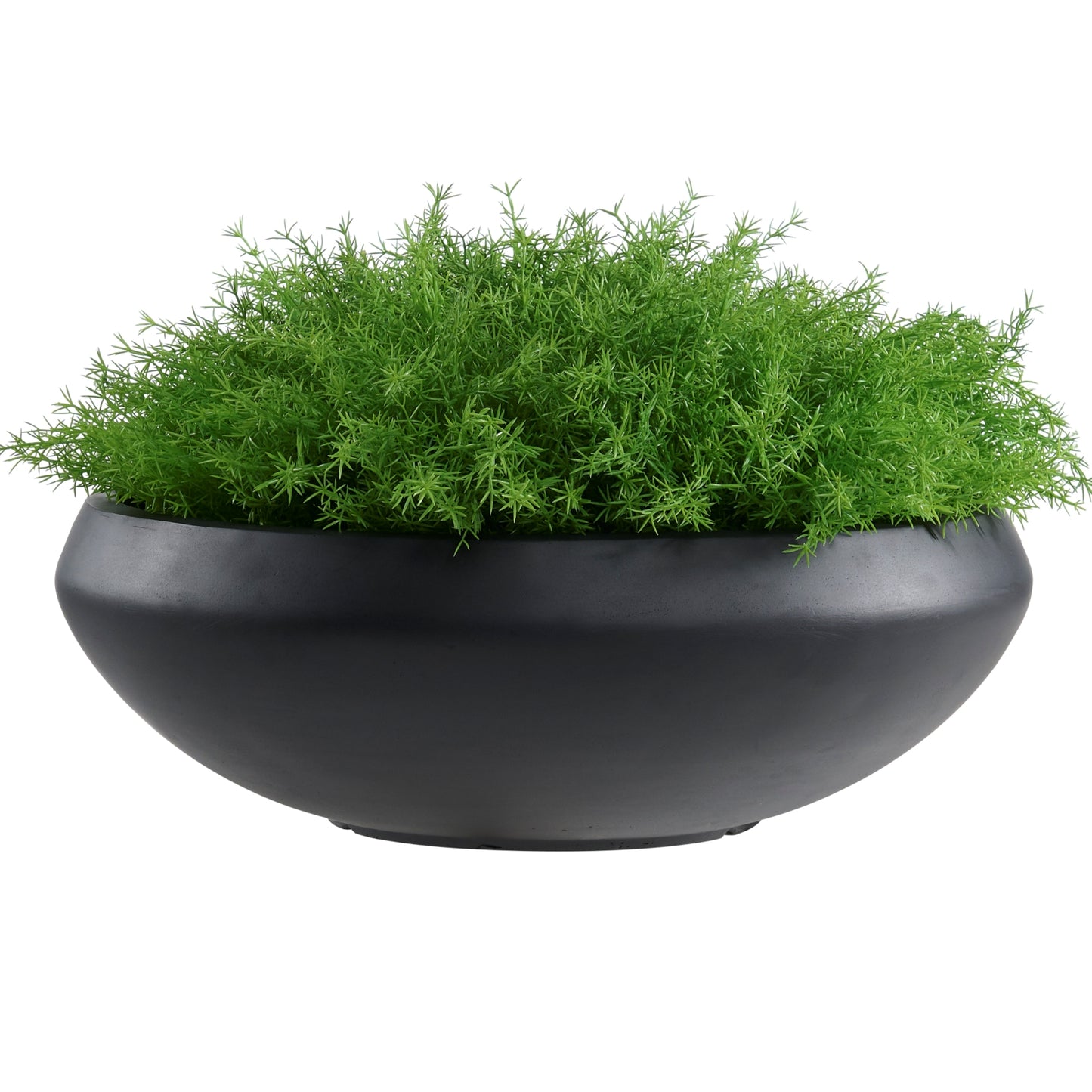 Concrete Bowl Planter, 23.2 Inch Dia x 8 Inch Height, Succulent Pot with Drain Hole, 21-inch Opening Flowerpot for Herbs, Bonsai, and Shallow-root Plants, Large, Black