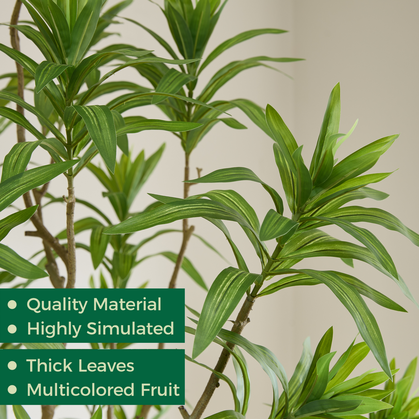 FloraFairy 7ft Artificial Tree, Dracaena Reflexa, Large Indoor Fake Plants, Dracaena Tree with Flowerpot, Tall Fake Trees for Home, Office Décor