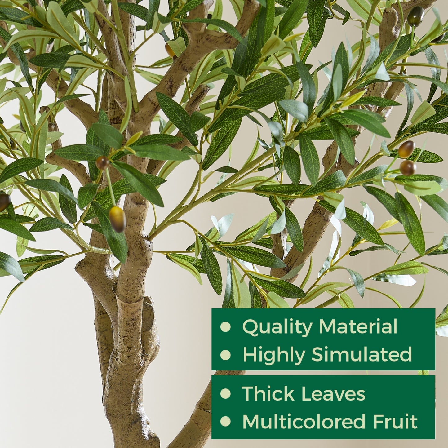 FloraFairy 7.5 Feet Artificial Olive Trees, Indoor Tall Faux Olive Tree with White Pot, Extra Large Fake Plants