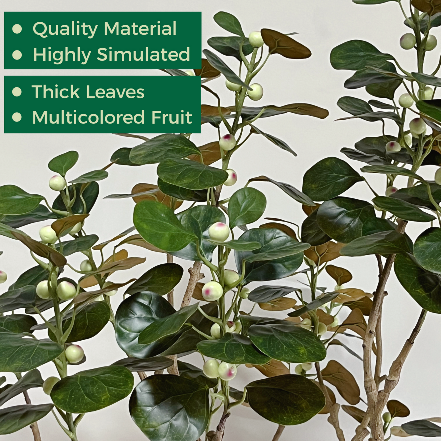 7 Feet Artificial Tree with Planter, Faux Bodhi Tree, Ficus Deltoidea, Large Fake Trees for Home, Office Decor, Realistic Potted Silk Indoor Plants