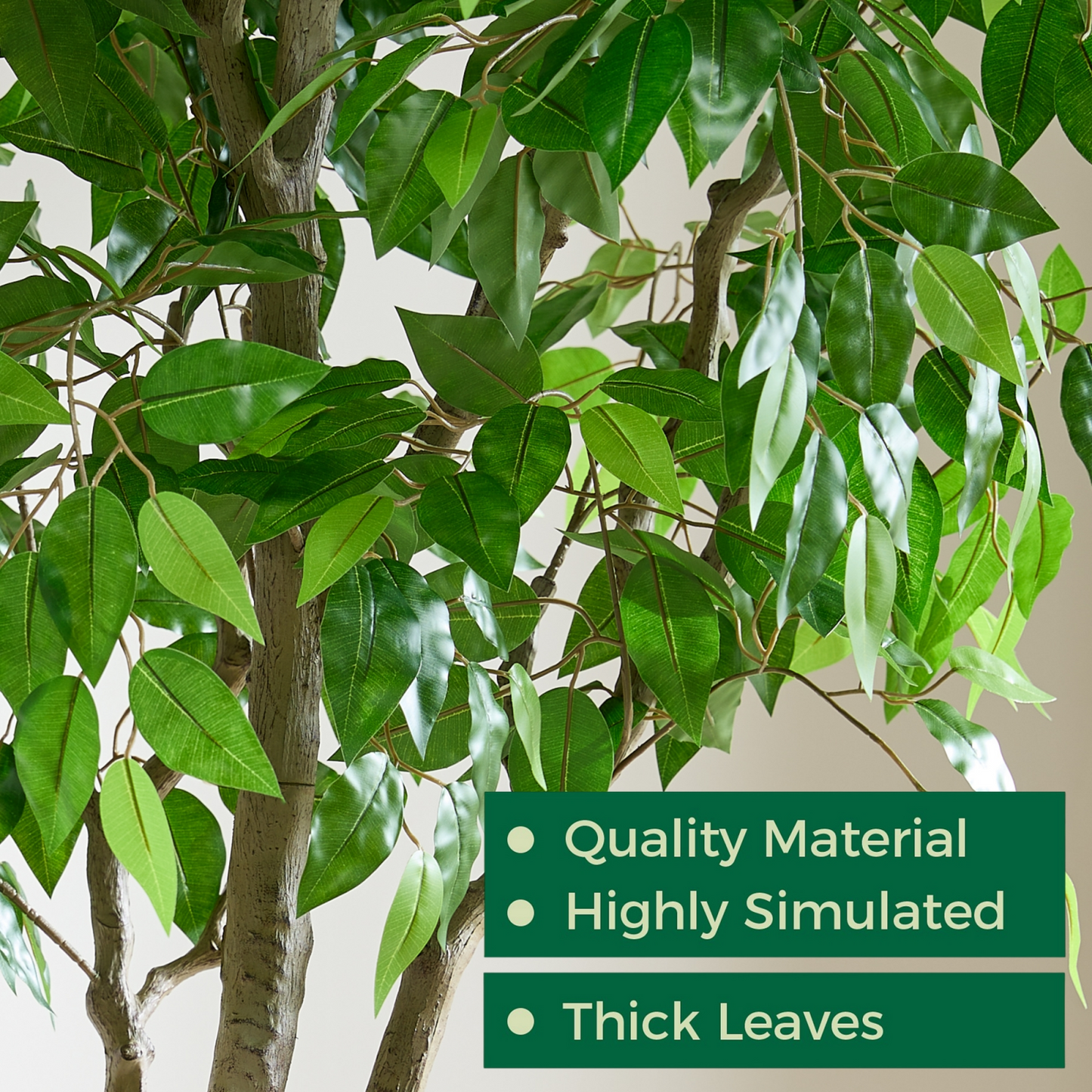 FloraFairy 8 Feet Artificial Banyan Tree, Tall Faux Trees with Planter, Ficus Microcarpa, Large Fake Plants for Indoor Decor
