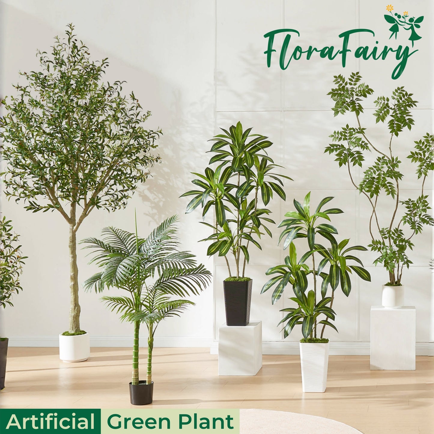 6FT Artificial Dracaena Tree with Black Planter and Fake Moss - Real Touch Potted Fake Plant for Home & Office Decor, Faux Yucca Indoor Floor Tree