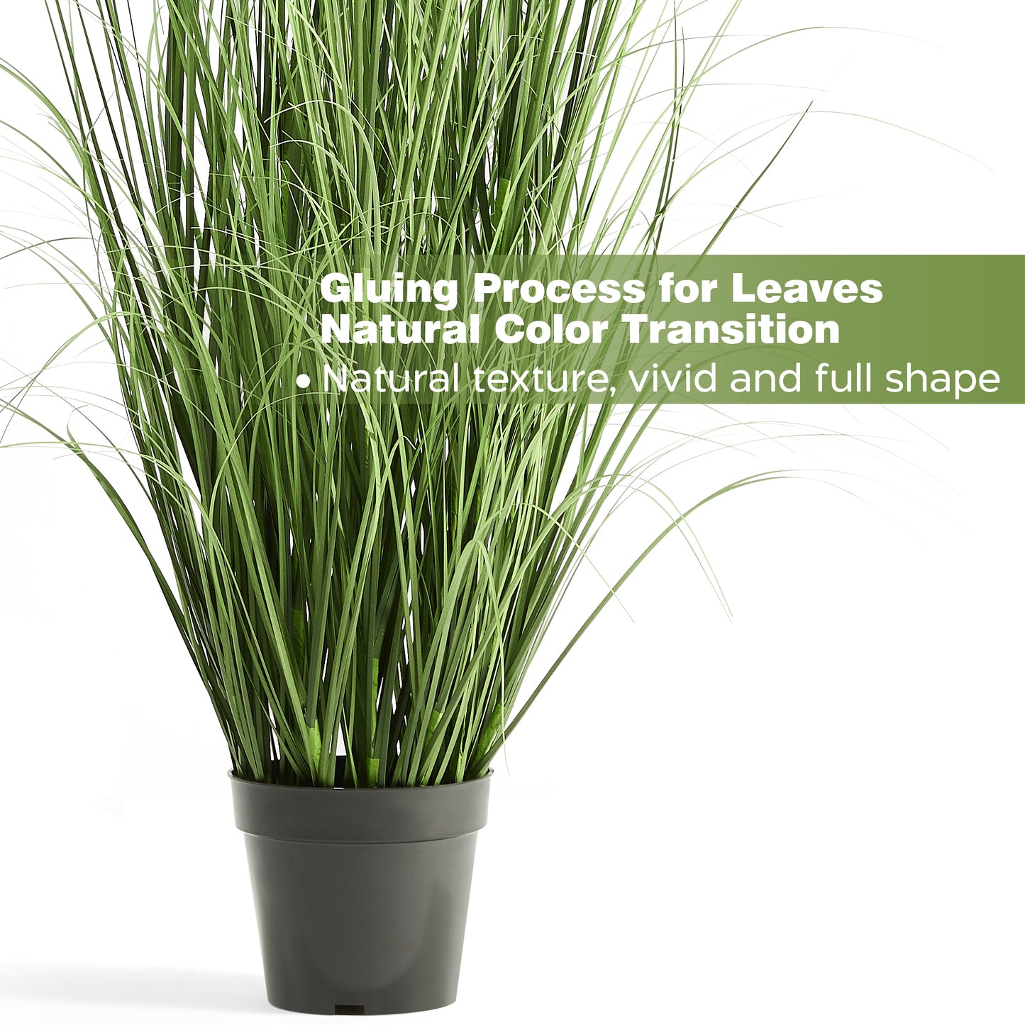 FloraFairy Faux 4ft 2-Pack Horsetail Reed Grass with Green Seed Heads, 48in Tall Fake Grass in Pot for Home Office Decor