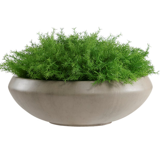 Concrete Bowl Planter, 23.2 Inch Dia x 8 Inch Height, Succulent Pot with Drain Hole, 21-inch Opening Flowerpot for Herbs, Bonsai, and Shallow-root Plants, Large, Natural Color